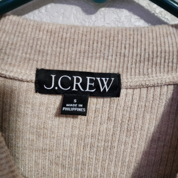 J.CREW Brushed rib puff-sleeve crewneck in latte size S - Picture 3 of 8